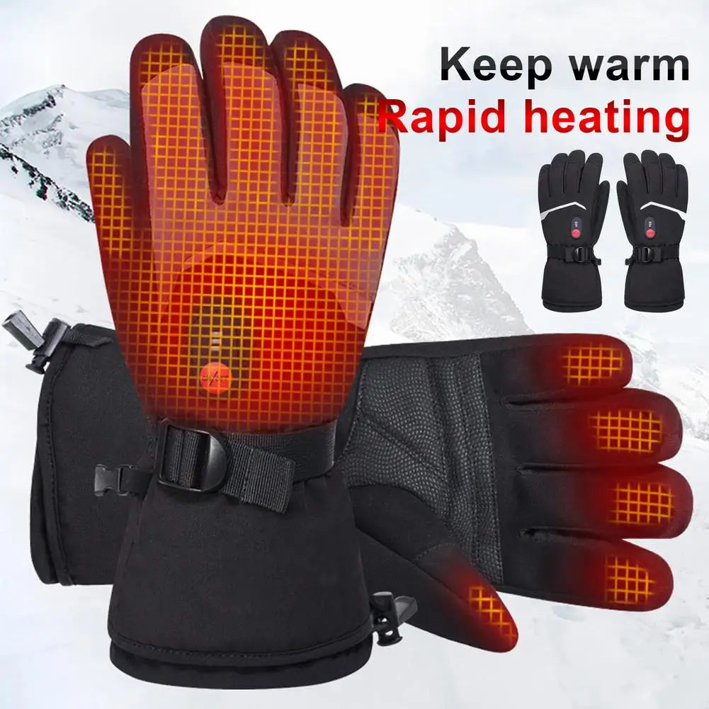 

Motorcycle Heated Gloves Touch Screen Winter Warm Skiing Gloves Waterproof Rechargeable Heating Thermal Gloves Winter Warm