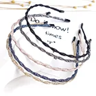 Женский шикарный Супер Тонкий блестящий аксессуар для волос волнистая блестящая металлическая цветная повязка на голову летняя новая модель аксессуаров для женщин и девочек