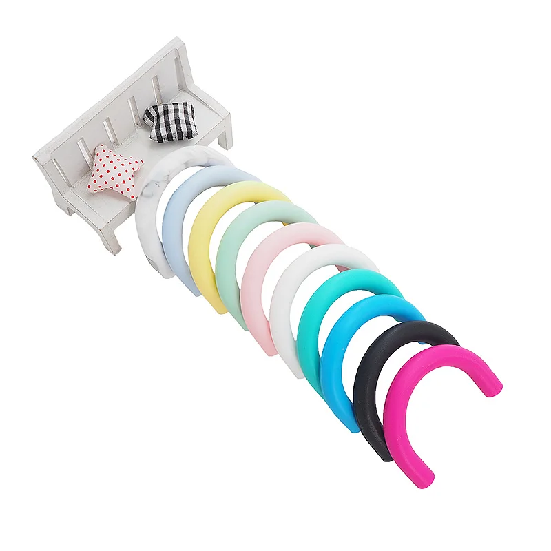 

Chenkai 5PCS Silicone U Tube Teether Beads DIY Baby Shower Pacifier Dummy Nursing Chewing Mommy Jewelry Pendant Sensory Toy Gift