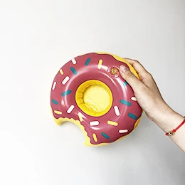 Purple donut 24 стиля мини надувная форма воды плавательный бассейн напиток чашка подставка держатель поплавок игрушки подставки для воды напитков пивная бутылка - Цвет: Purple donut