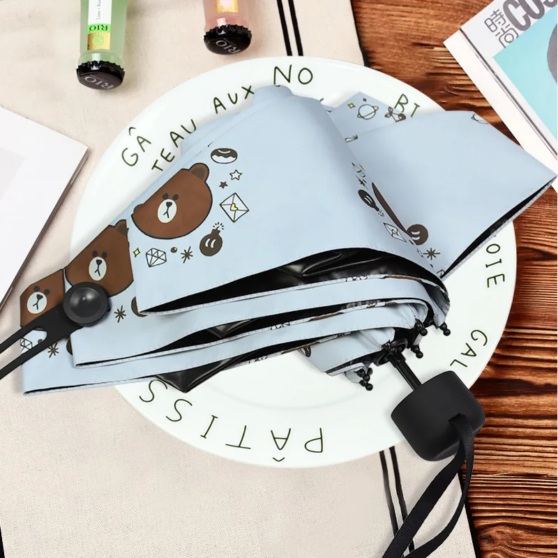 

Cartoon umbrella vinyl sunscreen 30% off ultra-light portable mini parasol umbrella