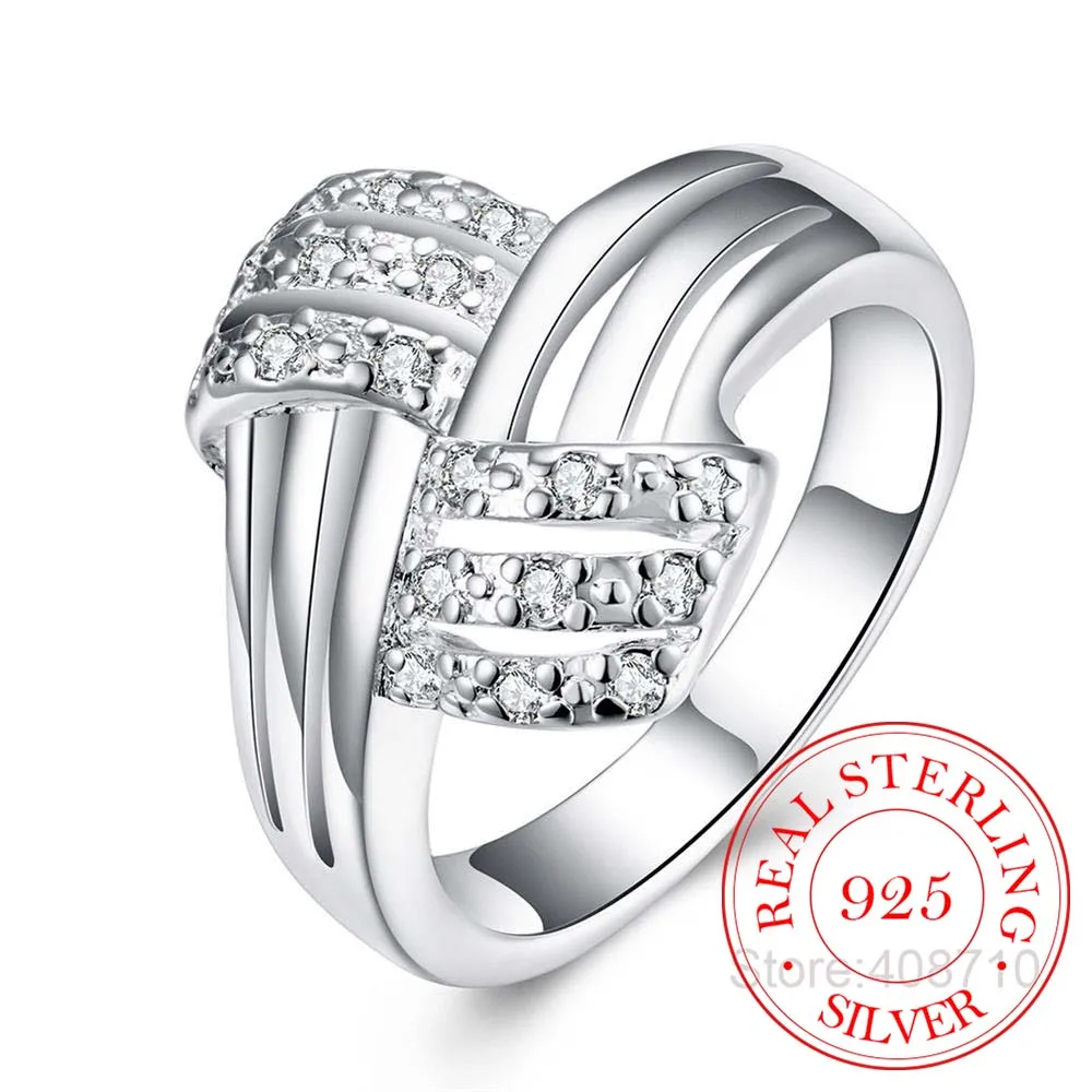 Женское и мужское витое кольцо серебряное с кристаллом из кубического циркония