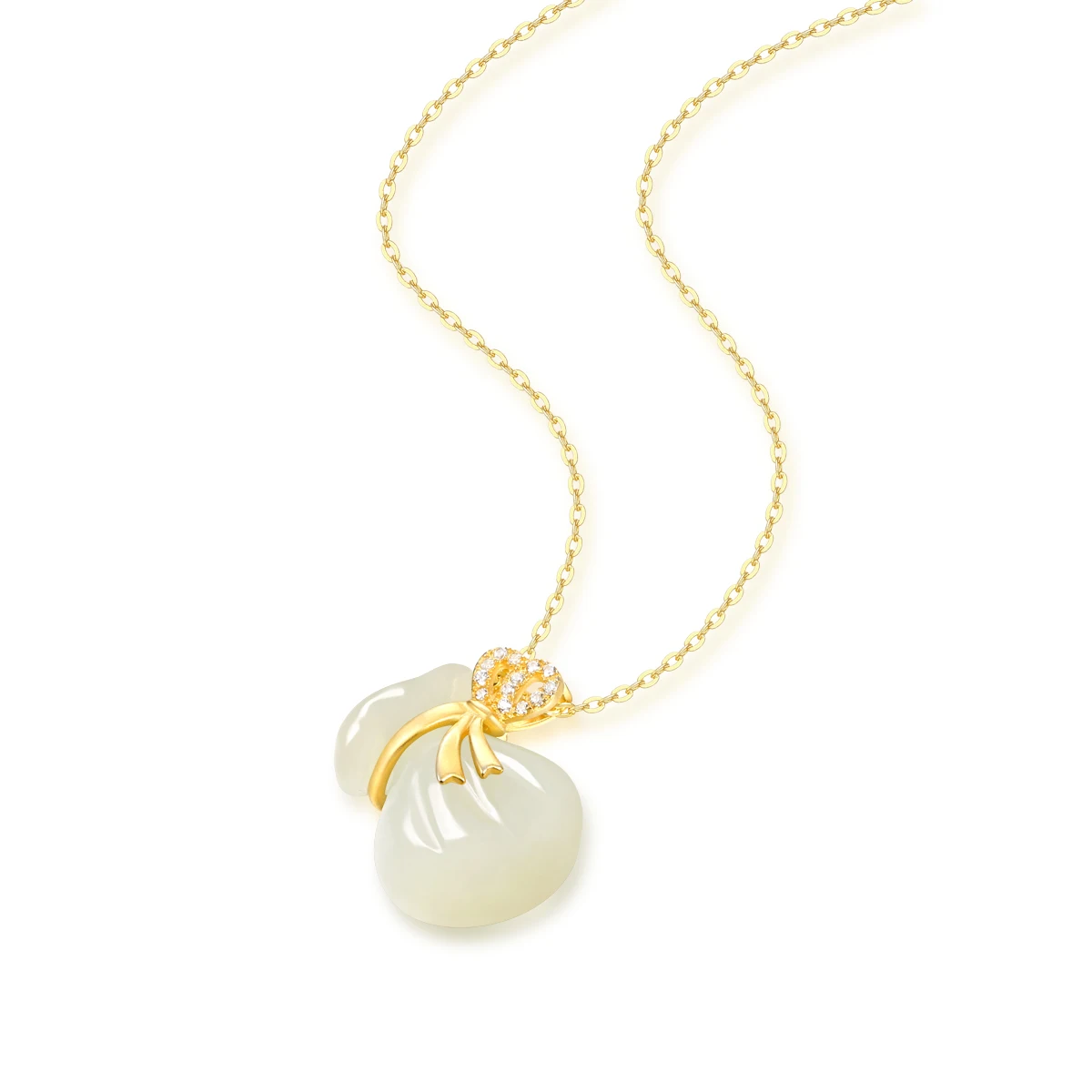 

New Design Sterling Silver 925 Nephrite Necklace Pendant Women Blessing Bag Shape Women Jewelry Necklace Pendant