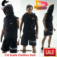 16 scale male clothing sleeveless vest sweater hooded shorts sportswear coat clothes suit for 12 action figure body doll toy