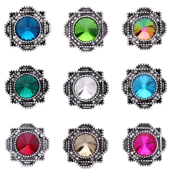 

5 шт./лот смешанные кнопки ювелирные изделия цветок из горного хрусталя 18 мм кнопки подходят 18 мм браслеты с защелками ювелирные изделия