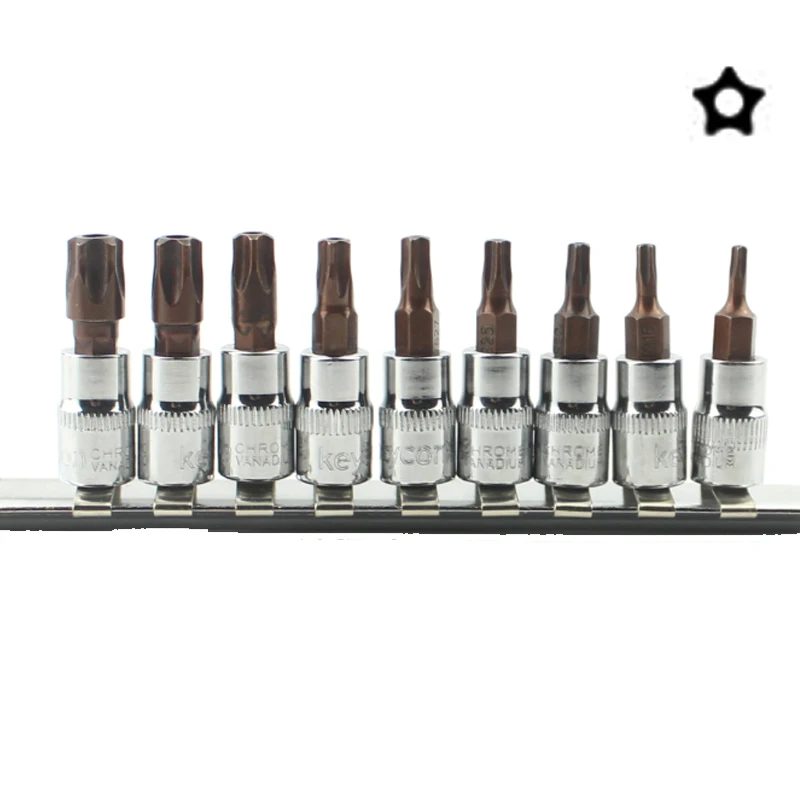 T10-T50 отвертка Pentalobe Набор бит 1/4 3/8 дюймов Торцевая головка торкс фигурная отвертка material материал Авто Ремонт ручной инструмент