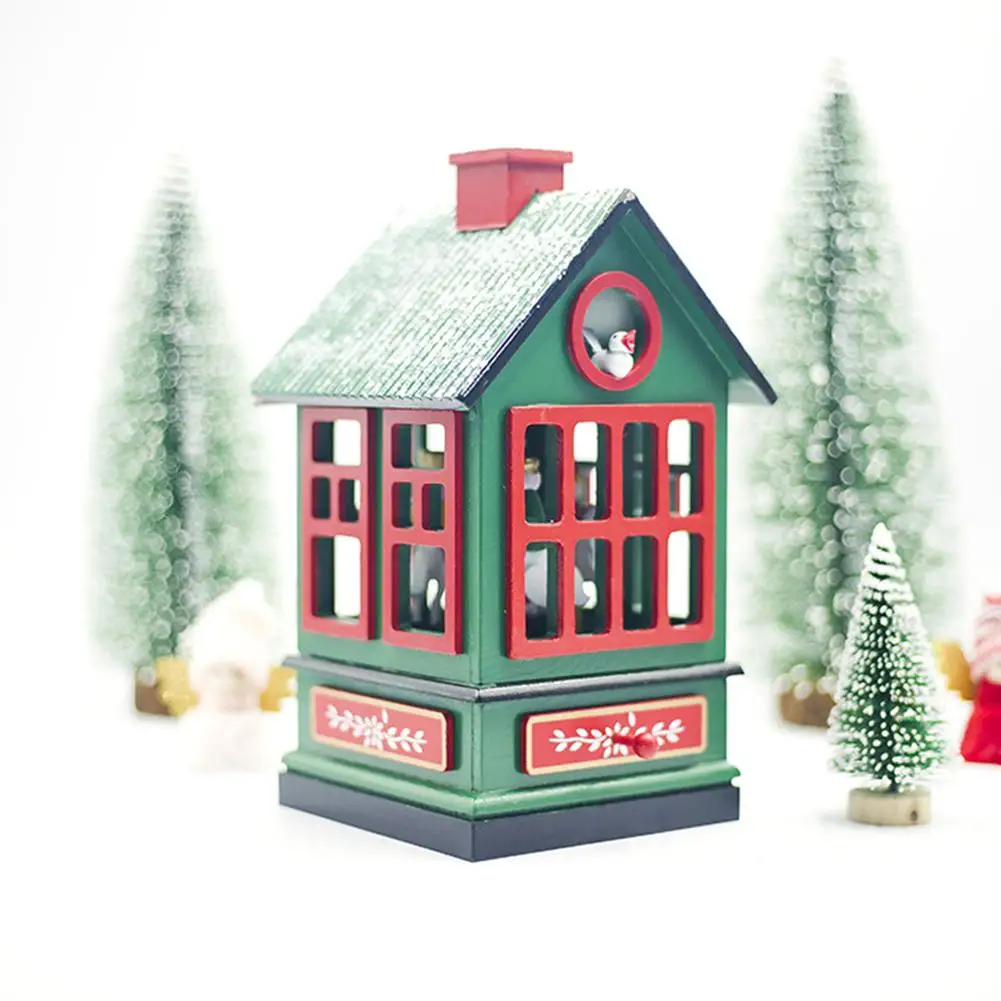 Рождественская музыкальная шкатулка в форме домика коробка детский подарок