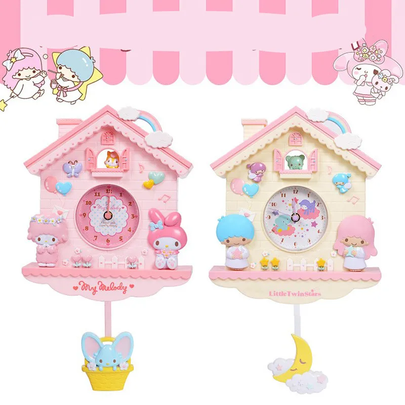 

12 Inches Cartoon Big Wall Clock Swing Wall Hanging Clocks for Girls Children Room Teen Room Decoration Bedroom Home Living