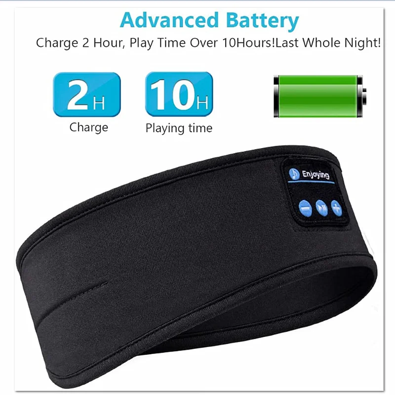 Sports Bluetooth Headphones Sleep Headset Headband Soft Wireless Music Eye Mask Head Sleep Headset Suitable For Running Yoga