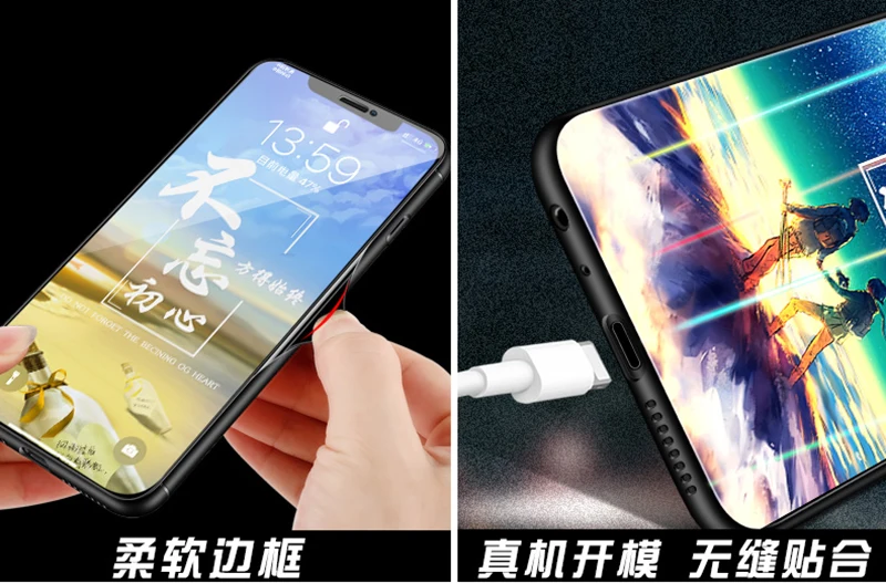 Светящийся чехол для телефона Honor 8X 8C 10 20Pro P Smart Plus для P20 P30 mate 20 Lite Pro Nova 3 3i 4 5i Y9 закаленное стекло