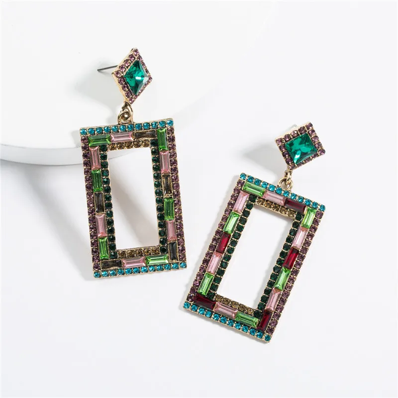 Модные серьги капли квадратной формы блестящие Женские аксессуары ювелирные