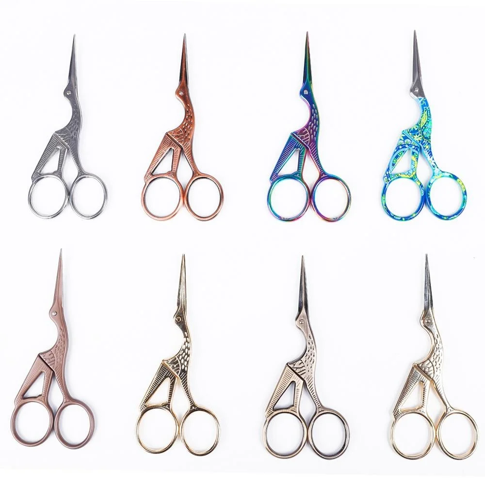 

1pcs Colorful Stainless Steel Antique Scissors European Classic Craft Sewing Handicraft Scissor DIY Jewelry Tools