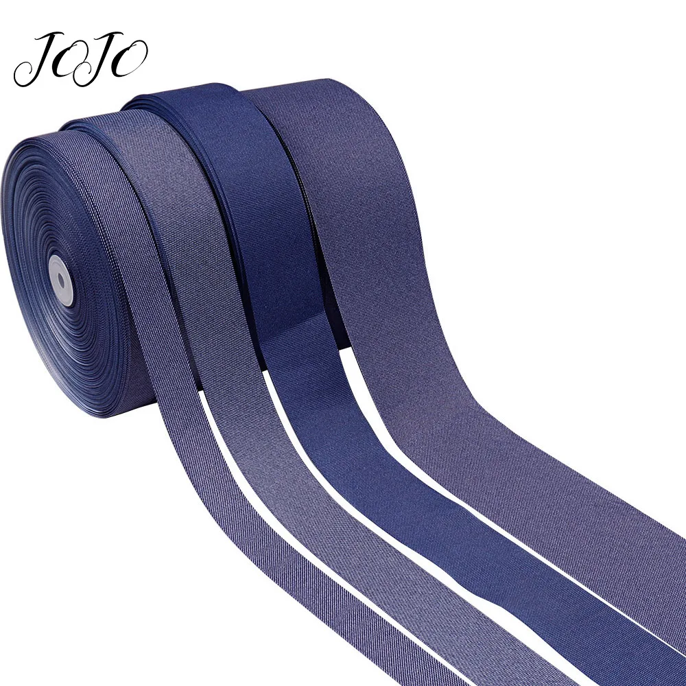 

JOJO BOWS 25/38/50/75mm 5y Grosgrain Ribbon Solid Denim Webbing For Apparel Sewing Party Decoration DIY Hair Bows Accessories