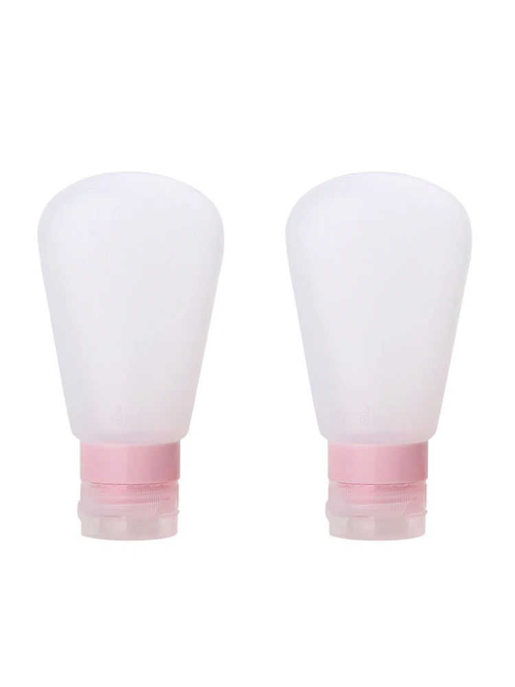 

2pcs Shampoo Travel Wash Bag Silicone Lotion Bottle Sub-Bottle Set Shower Gel Lotion Silicone Cosmetic Empty Bottle