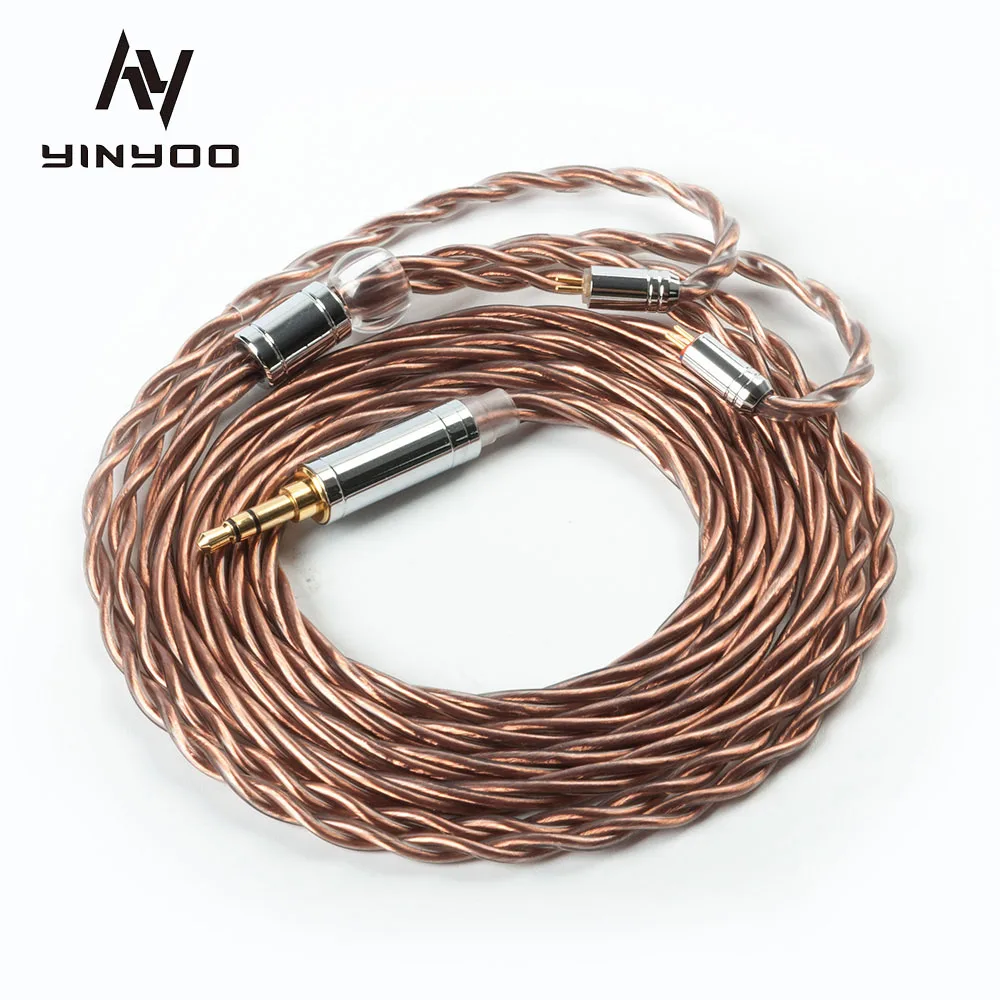 Yinyoo 4 Core 5N UPOCC монокристаллической Медь Модернизированный кабель с MMCX/2PIN/QDC 2 5/3 5/4