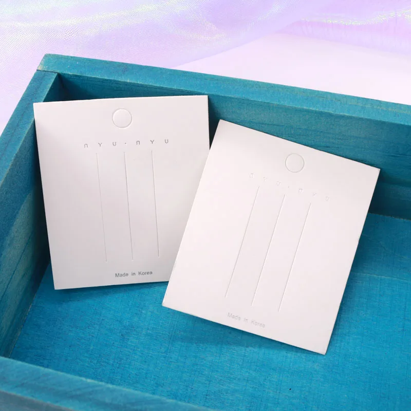 White Earing Necklace Packing Card Rectangle Korea Thick Hairpin Clip with NYU Printing Can Be Customized | Украшения и