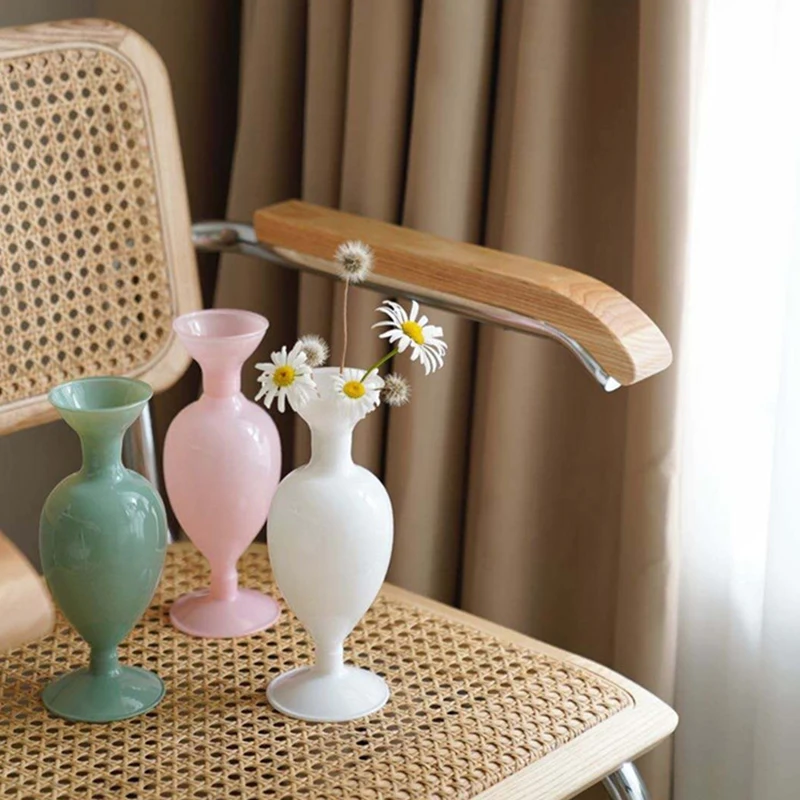 

French Home Decor Vase Vintage Glass Flowers Pot Living Room Decoration Accessories Homes Desktop Flower Pots Vases горшок для