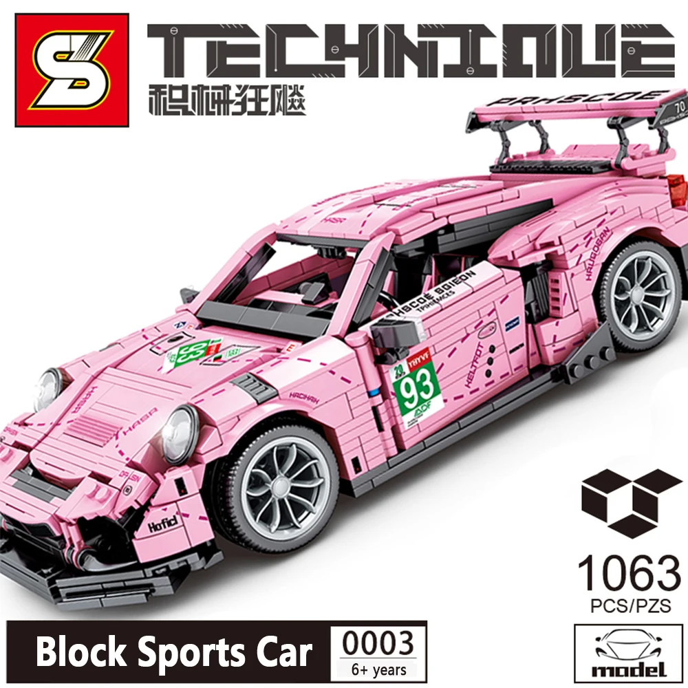 

SY BLOCK, 1063 шт., высокотехнологичные гоночные автомобили для дрифта, коллекционная Игрушечная модель, набор строительных блоков для обучения д...