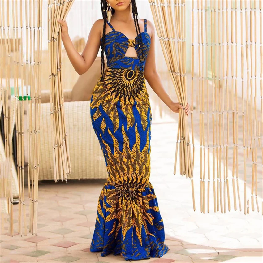 Новинка 2020 женское платье макси с юбкой годе модная африканская одежда Дашики
