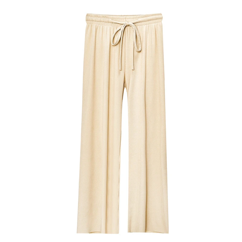 

Spring New Casual Straight Pants Women Female High Waist Candy Color Wide Leg Pants Looose Full Length Trousers