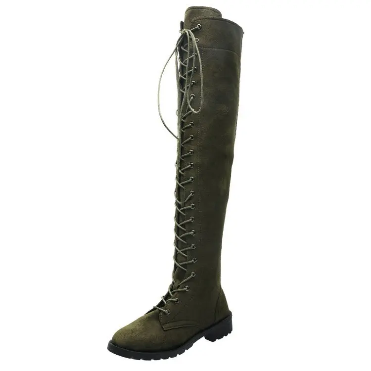 

Autumn and winter 2020 new style lace up round head boots bobbin boots women's boots large 41-43