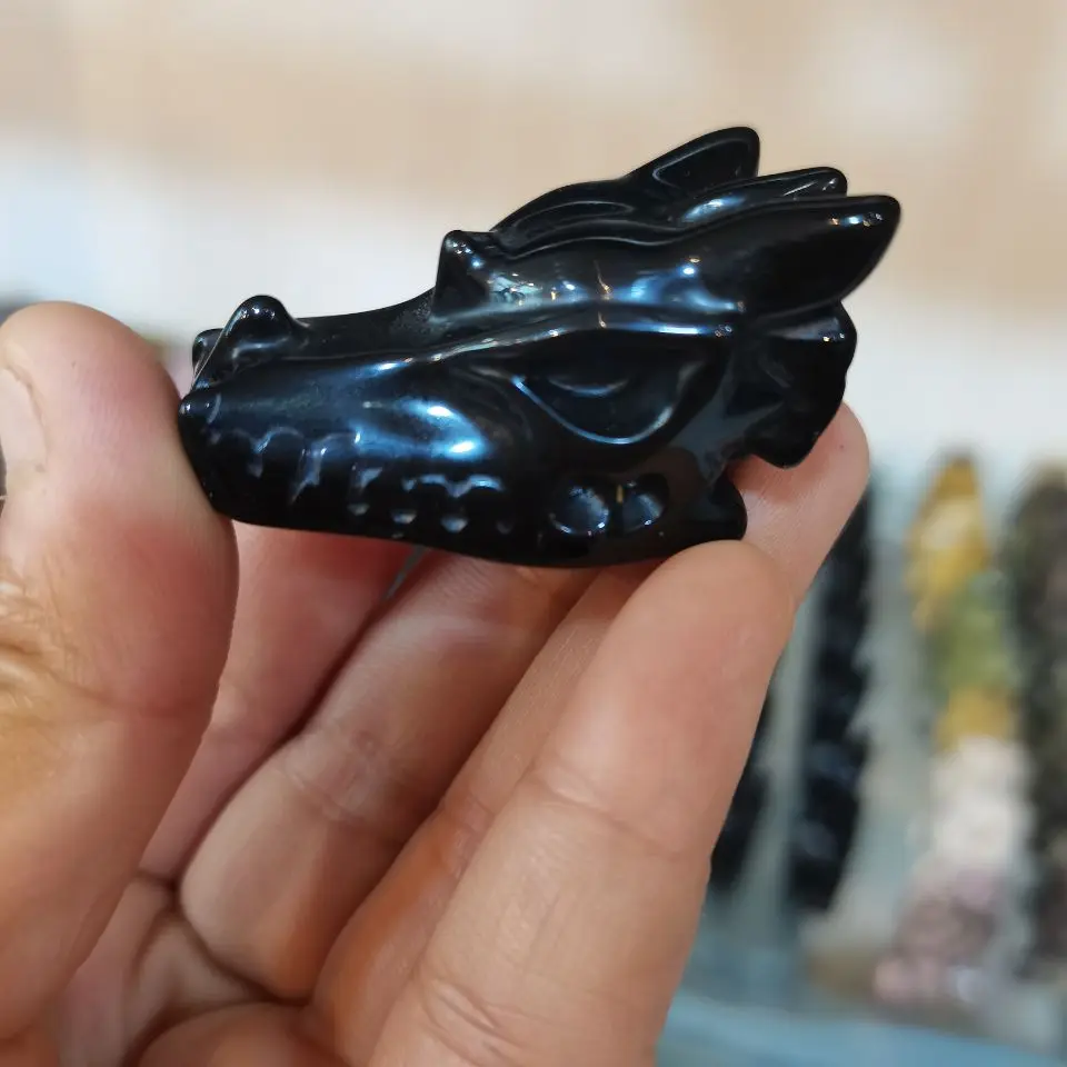 

Черный обсидиан, аксессуары из натурального камня, «сделай сам», ручная работа, исцеление, кристалл, животное, ювелирные изделия ожерелье ре...