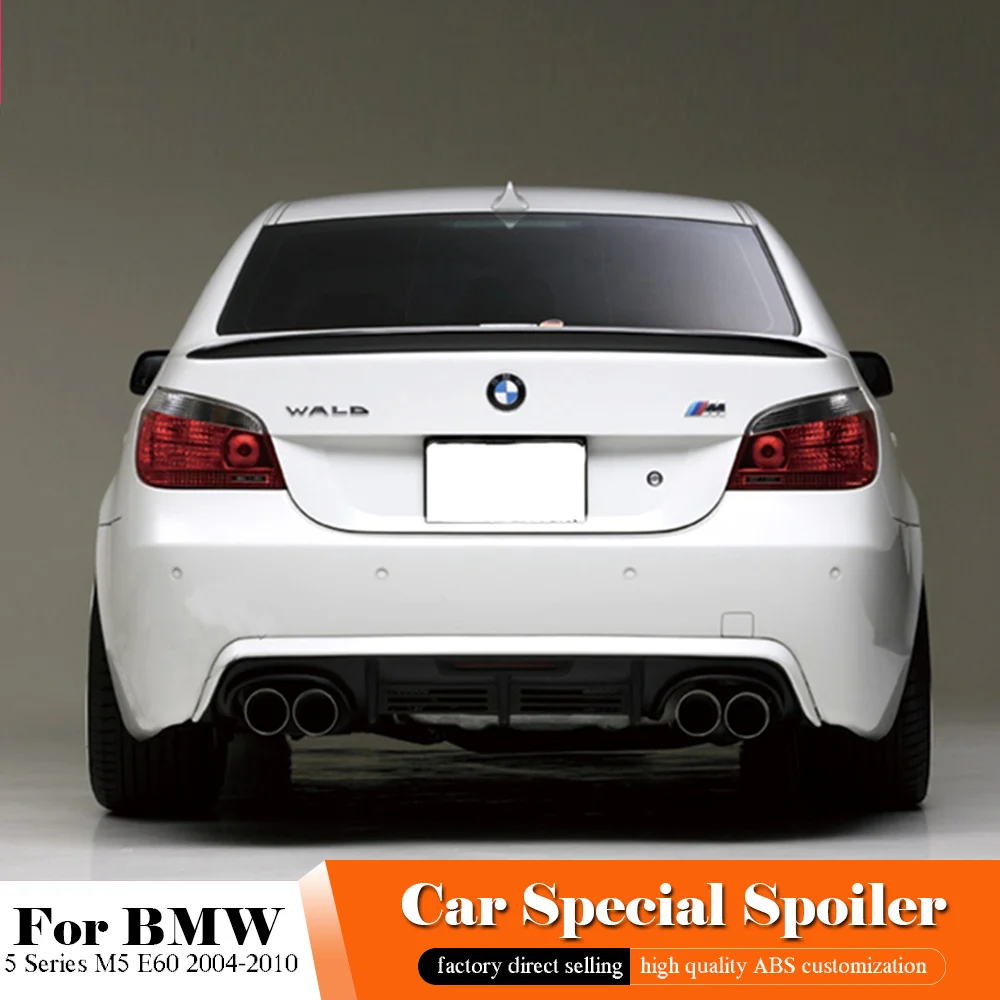 Черный Задний спойлер для BMW 5Series 520i 523i 525i 530L M5 E60 2004 2010 АБС пластик Неокрашенный