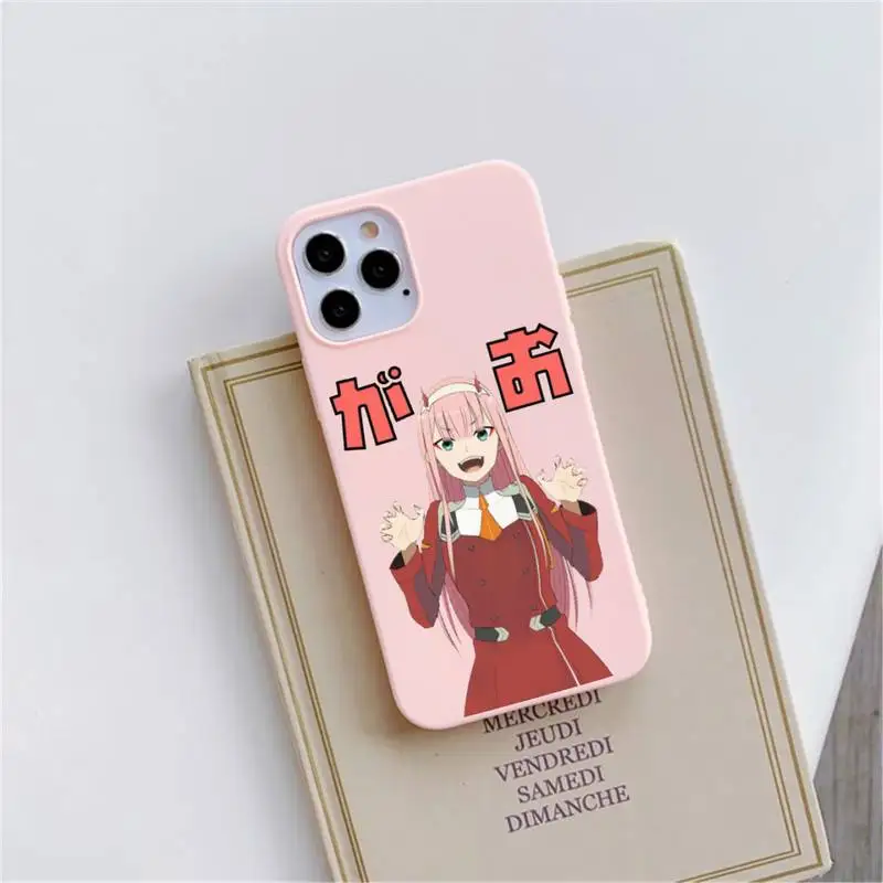 

Zero Two Darling in the FranXX Anime Phone Case Candy Color for iPhone 6 6S 7 8 11 12 XS X SE 2020 XR mini pro Plus MAX funda