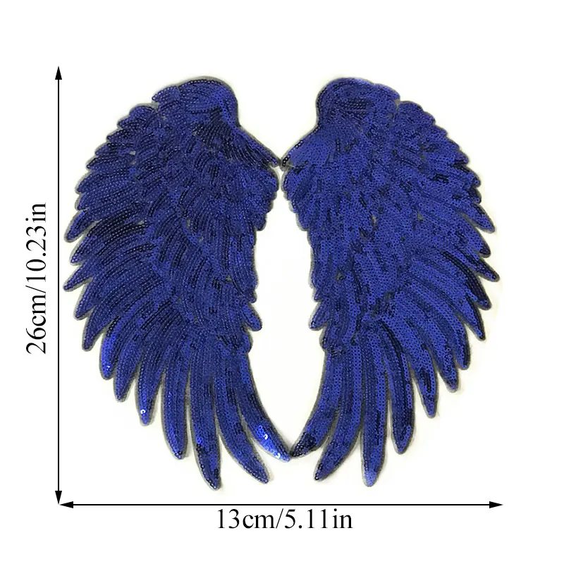 

1Pair Fashion Beads Sequins Patch DIY Angel Wings Patches For Kids Clothes Sew-on Embroidered Patch Applique Sticker For Cloth