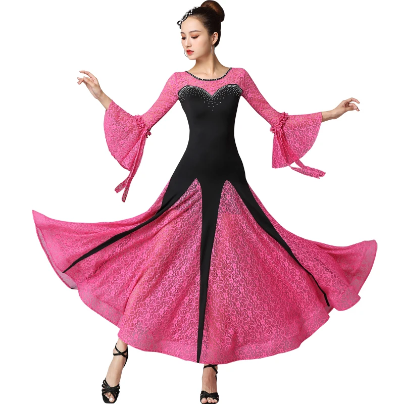 

Long Sleeves Ballroom Dress Women Dance Clothes Waltz dress Dance Wear Ballroom Gown Flamenco Dress