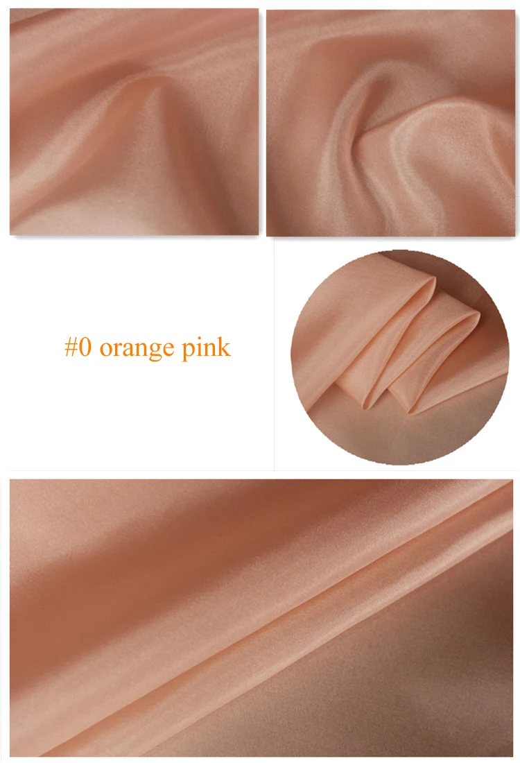 0 orange pink Чистый шелк тутового шелкопряда подкладка ткань habutai Tissu - Цвет: 0 orange pink