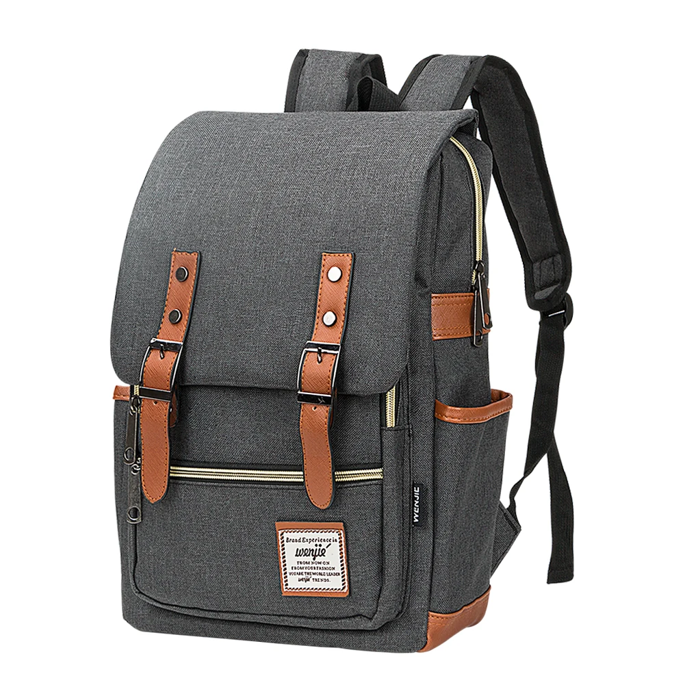 

14 inch Laptop BagCasual Business Men Computer Backpack Light Waterproof Oxford cloth Lady Anti-theft Travel Backpack Gray
