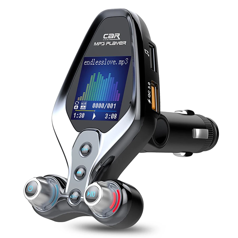 

FM Modulator Transmitter Bluetooth 5.0 FM Radio QC3.0 USB Car Charger Handsfree Car Kit Wireless Aux Audio FM Transmiter