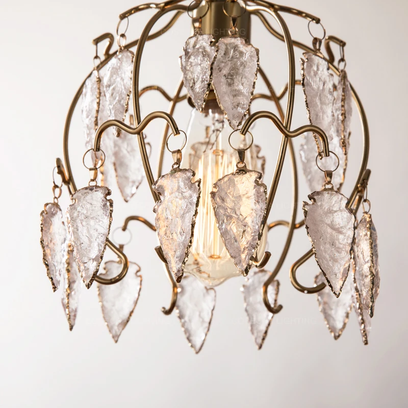 Французский Ретро подвесной светильник маленький хрустальный шнур одиночный