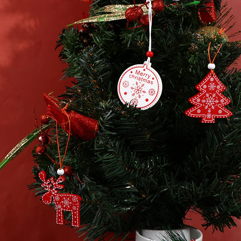 

12Pcs Christmas Snowflakes Wooden Pendants Xmas Tree Ornaments Home HangingChristmas Snowflakes Wooden Pendants