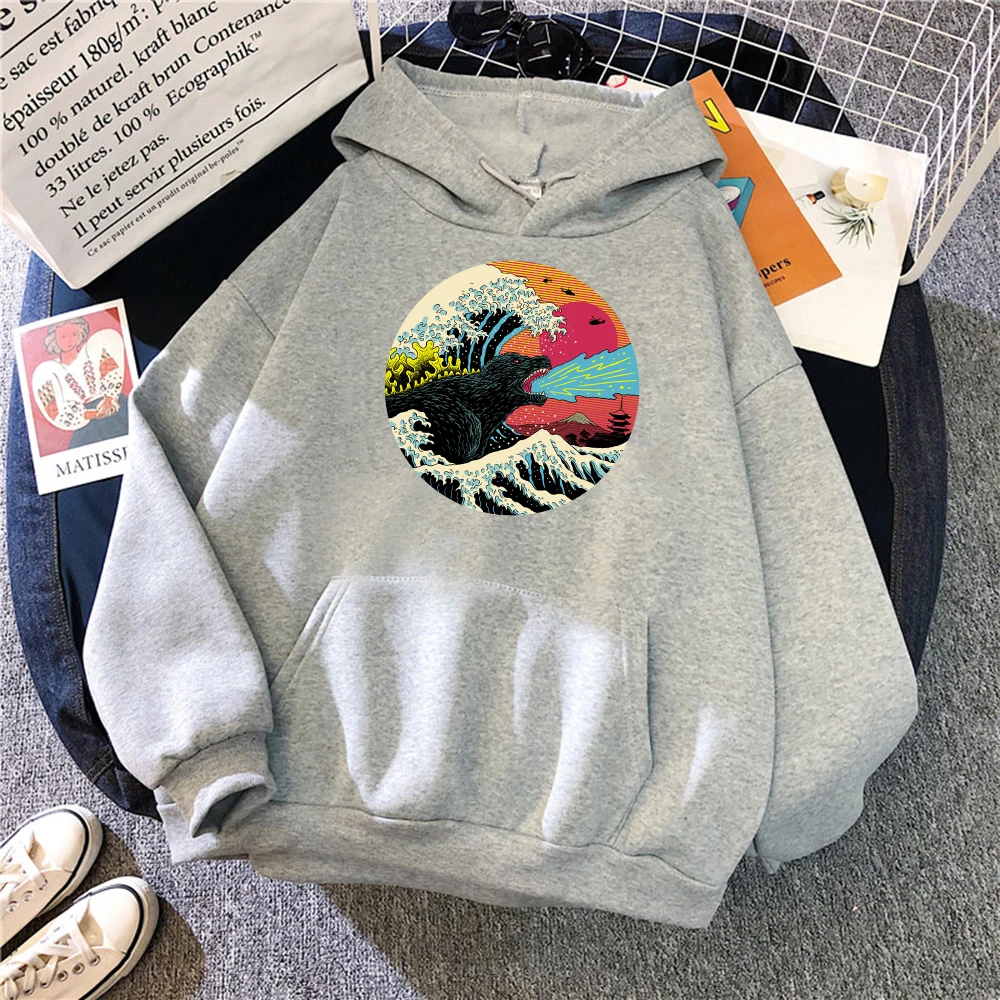 

Vaporwave Kanagawa the great wave print Hoodies Man Casual Pocket Fleece Hoodie Sweatshirts Male Vintage Comfortable Hoody Top