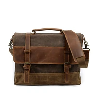 weysfor mens messenger bag waterproof canvas leather men vintage handbags large satchel shoulder bags computer laptop briefcase