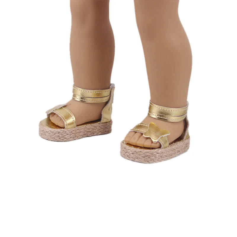 

Fit 18 Inch 43cm Doll Shoes Cool Summer Slippers For 18 Inch American&43Cm Baby New Born Doll Accessories Festival Gift