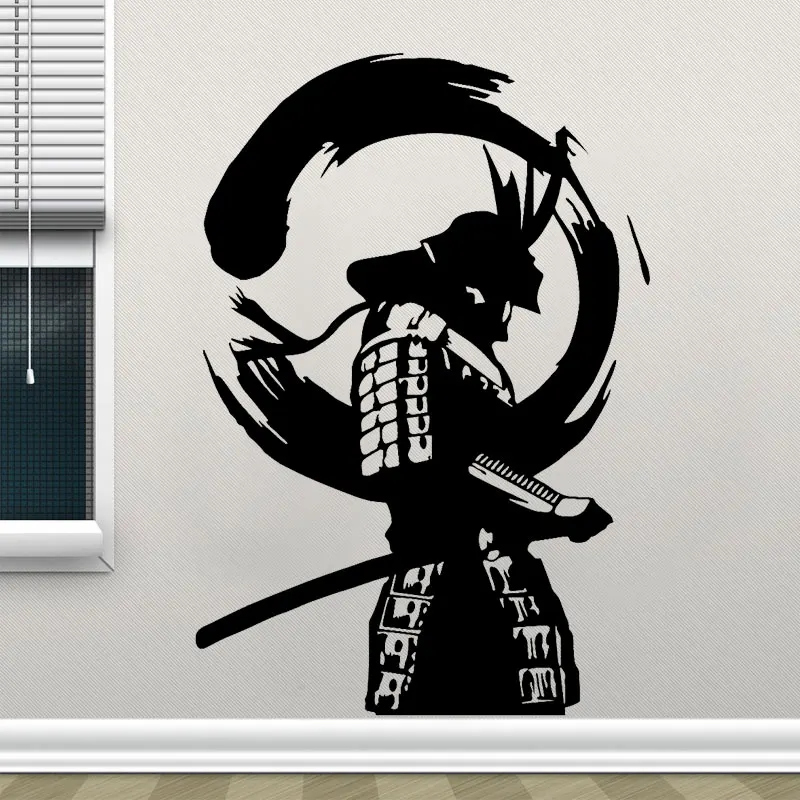 

Japanese Warrior Enso Zen Circle Samurai Asian Vinyl Decal Wall Sticker Removable Mural Decor