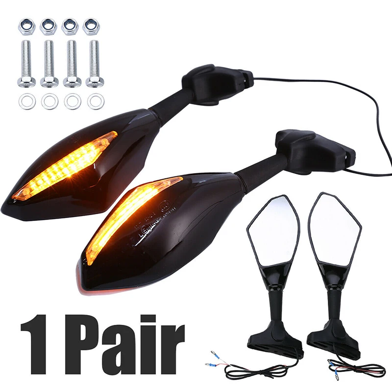 

2 шт. Clignotants Moto для Honda CBR 250 600 900 1000 RR СИД поворотные сигнальные индикаторы мотоциклетные боковые зеркала заднего вида Retroviseur