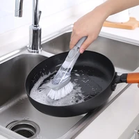 double use kitchen cleaning brush scrubber dish bowl washing sponge automatic liquid dispenser kitchen pot cleaner tools