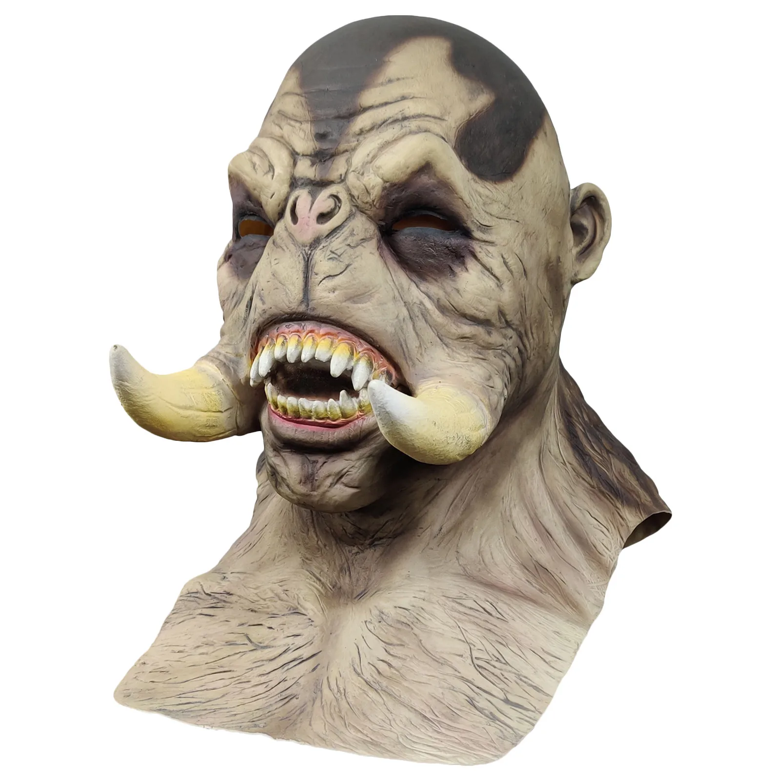 Маска Orc на Хэллоуин головной убор искусственная латексная маска цвет слоновой