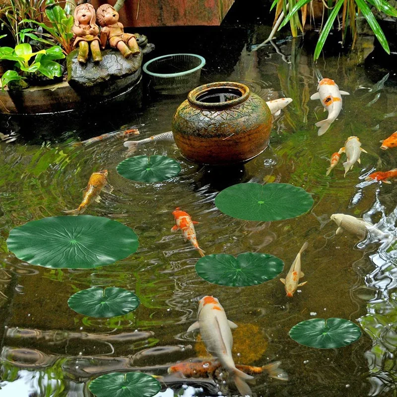 

NEW-20CM Artificial Floating Foam Lotus Leaves Fake Foliage Pond Decoration Pack of 10
