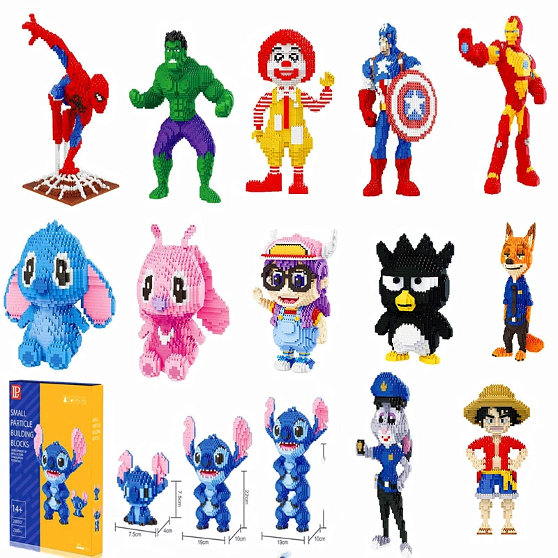 Конструктор детский из мозаика с человеком-пауком блоков 26 стилей Disney | Игрушки и