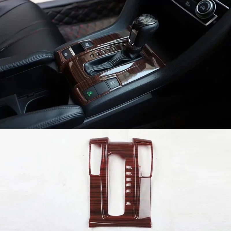 

For Honda Civic 2016 Left Hand Drive 1PC ABS Car Gear Shift Knob Frame Cover Trim Moldings Car Styling Auto Accessories