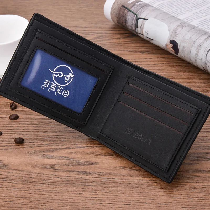 Кожаный короткий Мужской кошелек брендовый с отделением для монет мужской карт