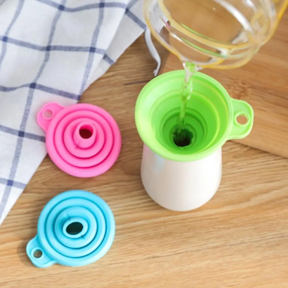 Портативная силиконовая складная Мини воронка телескопическая бутылка для