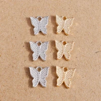 30pcs 1213mm gold silver color small butterfly charms for jewelry making cute drop earrings pendants necklaces diy crafts gift