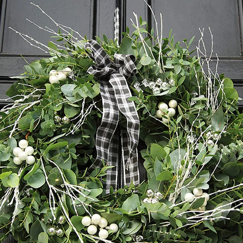 

2 Pcs Artificial Eucalyptus Garland Willow Garland Greenery Wedding Decoration 6Ft - Silver Dollar Green Leaf