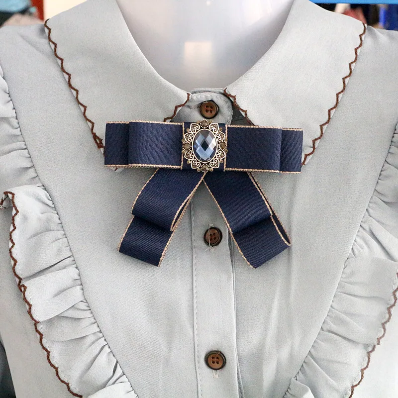 Модная брошь с бантом из ленты ручной работы стразы кристалл ткань искусство